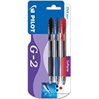 Pilot G2 - Bolígrafo roller retractable (tinta de gel- 3 unidades)- colores variados